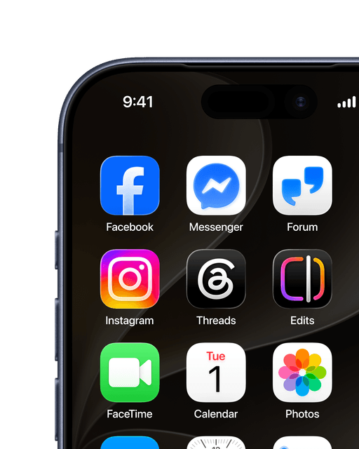 An iPhone home screen with Forum sitting beside Facebook, Messenger, Instagram and Threads